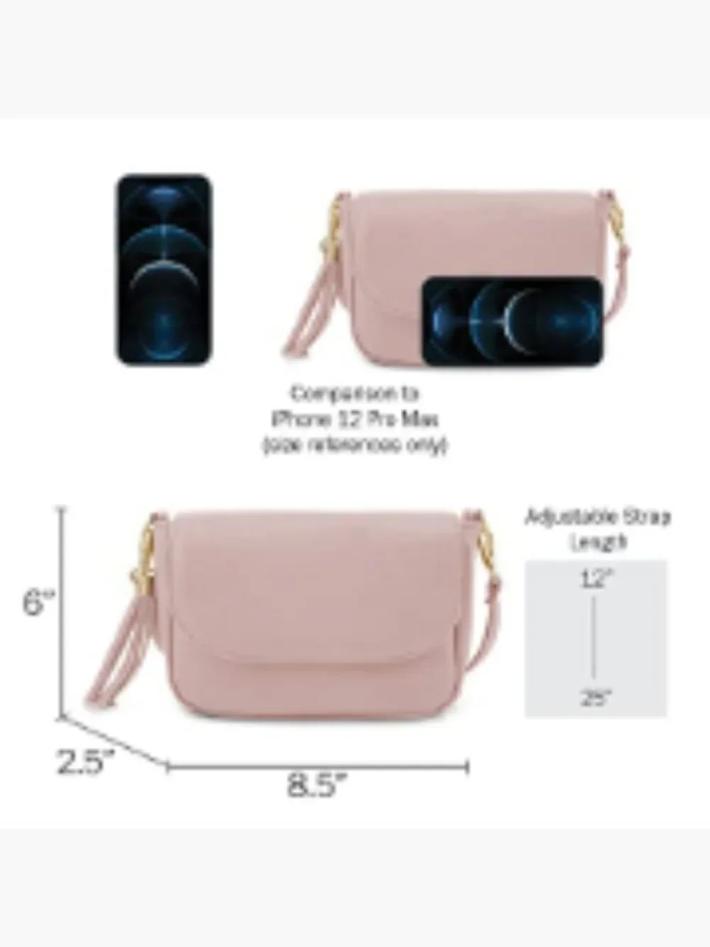 Small Faux Leather Crossbody Saddle Purse with Tassel Flap Shoulder Bag